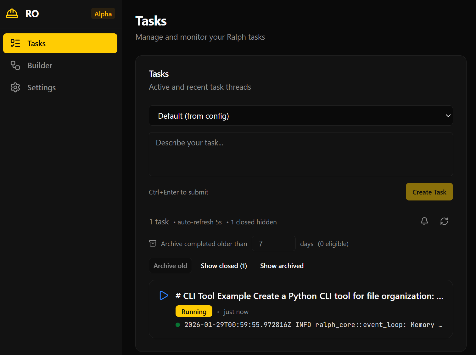 mikeyobrien/ralph-orchestrator — Repository demo