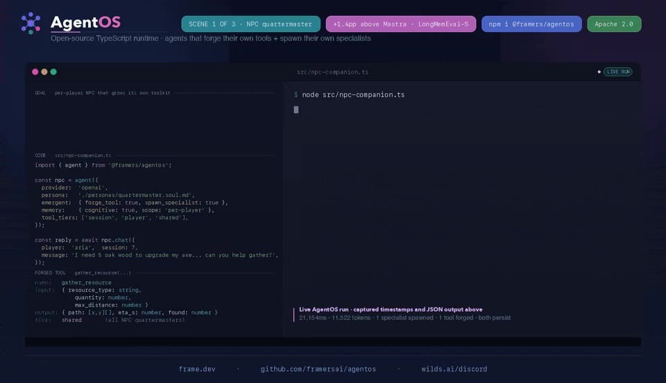 framerslab/agentos — Repository demo