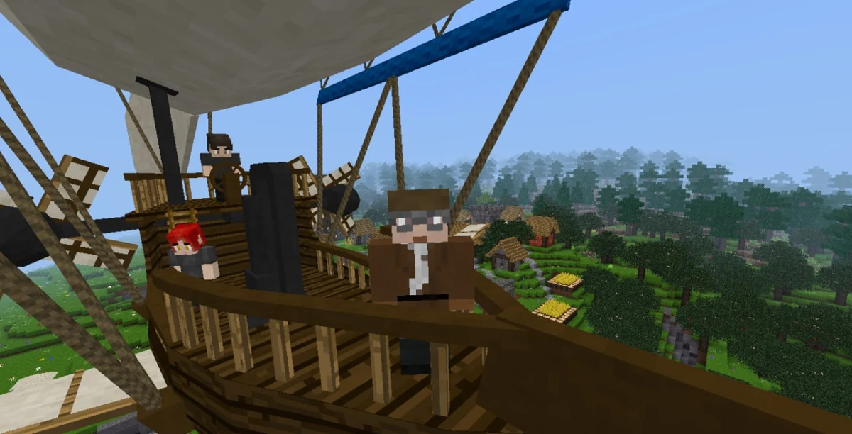 luanti-org/luanti — Steampunk Blimp game mod running in Luanti